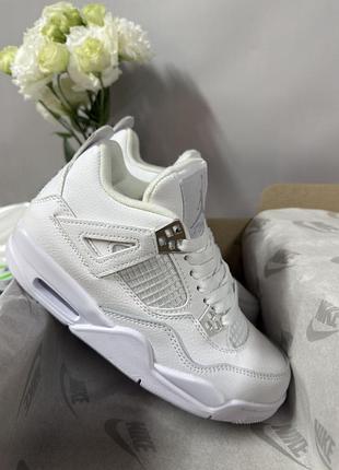 Кроссовки nike air jordan 4 retro full white