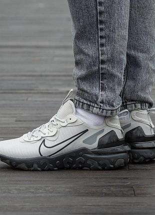 Кросівки чоловічі, кросівки жіночі, 1в1 люкс якість, шкіра, nike react vision light grey, inter-2545
