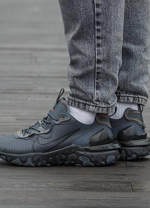 Кросівки чоловічі, кросівки жіночі, 1в1 люкс якість, шкіра, nike react vision dark grey, inter-2551