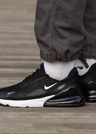 Кроссовки мужские, кроссовки женские, 1в1 люкс качество, кожа, nike air max 270 black\white, inter-1339