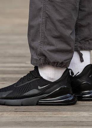 Кросівки чоловічі, кросівки жіночі, 1в1 люкс якість, шкіра, nike air max 270 all black, inter-1340