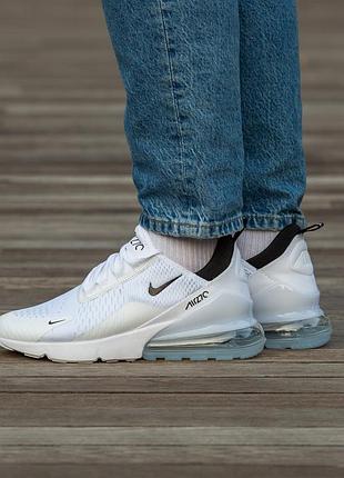Кросівки чоловічі, кросівки жіночі, 1в1 люкс якість, шкіра, nike air max 270 white, inter-1799