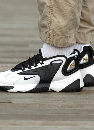 Кроссовки мужские, кроссовки женские, 1в1 люкс качество, кожа, nike zoom 2k white\black, inter-1345