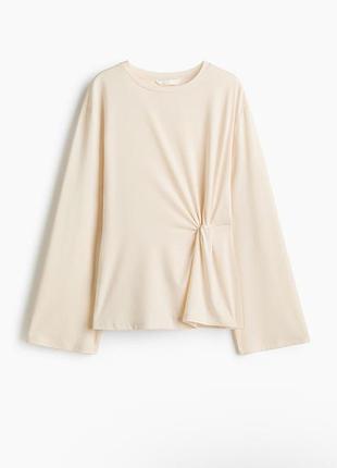 Лонгслів жіночий h&m молочний лонг л