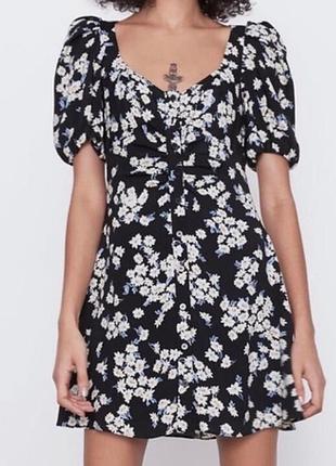 Коротка сукня квіткова zara