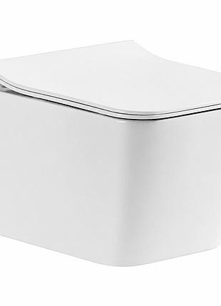 Унитаз подвесной безободковый devit linea 3040120 с сиденьем soft close, белый глянец