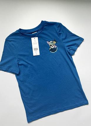 Дитяча футболка f&f "hang loose" з принтом-скелетом, р. 8-9 років