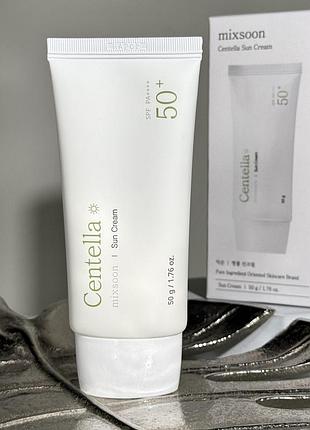 Заспокійливий сонцезахисний крем з spf50 mixsoon centella sun cream spf50 (50 g)