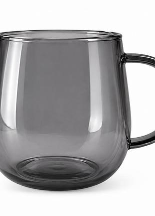 Чайная чашка smokey gk-5525 450 мл с графитовым перламутром стильная чашка стеклянная
