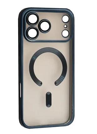 Чохол shining camera magsafe for iphone 17 pro max blue titanium