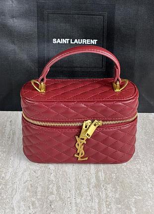 Сумка yves saint laurent gaby vanity bag matt бордовий є