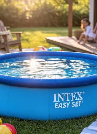 Бассейн для дачи уличный надувной (366х76см) intex, летние надувные бассейны для дачи, бассейн надувной высокий, rfe