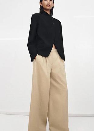 Штани wide-leg zw collection із защипами