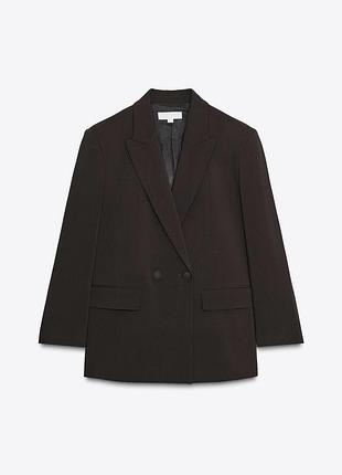 Zara шоколадний оверсайз блейзер коричневий зара