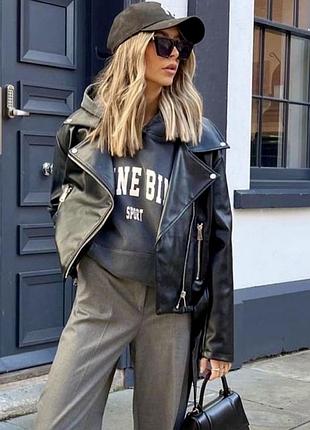 Новая кожаная куртка косуха h&m zara оригинал
