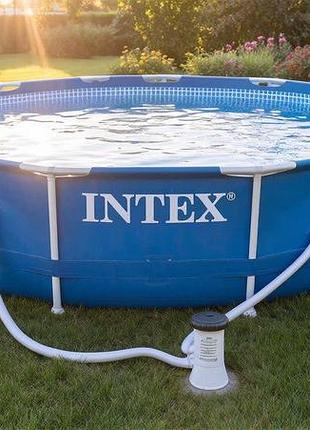 Каркасний басейн глибокий (305х76см) intex, басейн каркасний стаціонарний, дачний басейн каркасний, rfe