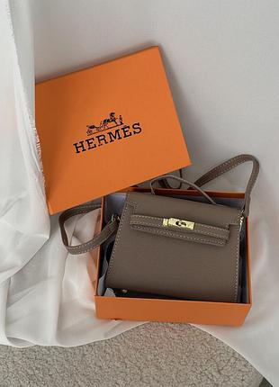 Сумка hermes kelly бежевый