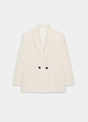 Zara молочний блейзер зара оверсайз піджак жакет