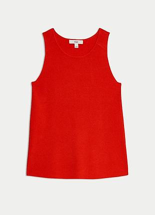 Трикотажний топ майка томатний колір uk 16-18 eur 44 46