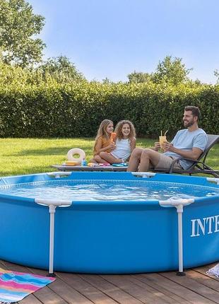 Стаціонарний каркасний басейн (244x51см) intex, каркасний басейн, каркасні басейни дитячі, басейн каркасний дитячий, rfe