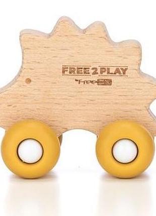 Деревянная игрушка freeon ежик на силиконовых колесах