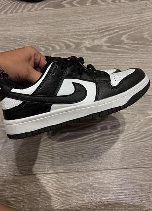 Nike dunk low кеди чорно білі жіночі 24см 37 розмір
