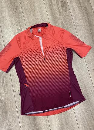 | м| женское велокерси rockrider st500 / джерси decathlon rockrider st500 jersey digi nectarine women