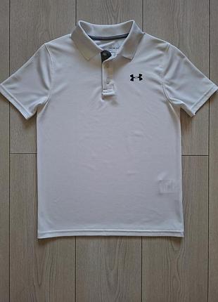 Белое спортивное поло under armour для мальчика / подростка размер m