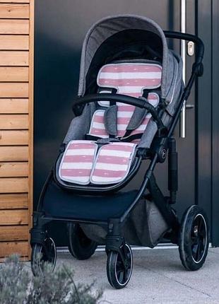 Подкладка для коляски и автокресла freeon, pink - white