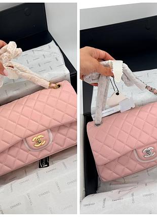 Женская сумка премиум classic flap 25 pink
