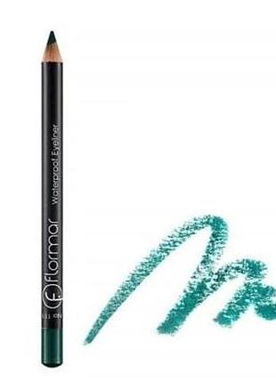 Карандаш для глаз flormar waterpoof eyeliner водостойкий no 111 темно зеленый перламутровый