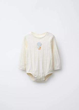 Бодік zara дитячий жата тканина бавовна з милим малюнком 1-3 місяці 62