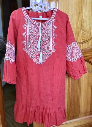 Вышиванка красное платье narodnyy butik произведения мир белая вышивка