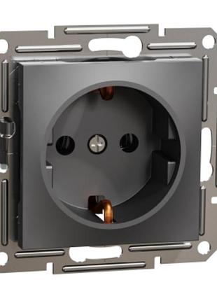 Розетка schneider electric asfora с заземлением антрацит (eph 2900171)