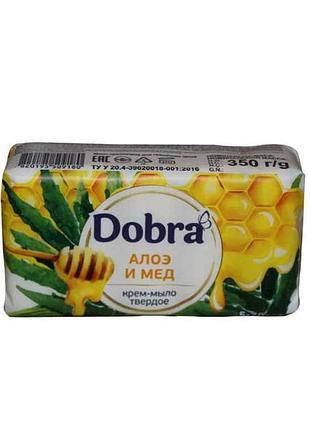 Крем-мило туалетне тверде 350г(5*70г) алое та мед тм dobra