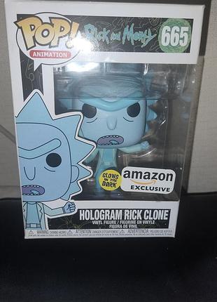 Колекційна фігурка funko pop з  колекції «rick and morty», hologram rick clone