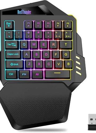 Беспроводная игровая клавиатура redthunder g60 2,4 ггц с rgb-подсветкой для одной руки, мини-дизайн на 35 клавиш, аккумуляторная