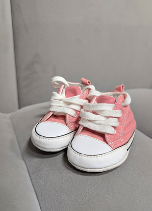 Дитячі рожеві пінетки-кеди converse chuck taylor first star  розмір 17