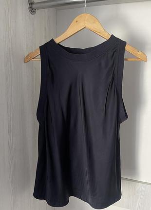 Шовковистий базовий топ massimo dutti в рубчик (розмір l, стан новий