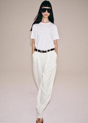 Білі прямі брюки штани zara