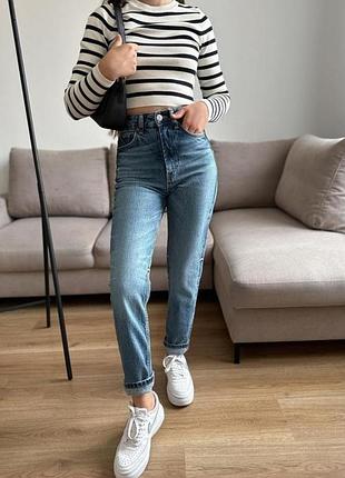 Джинси сині мом mom comfort прямі zara 6688/231