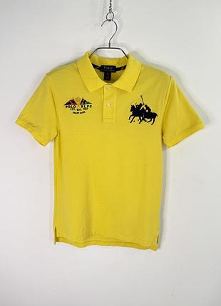 Polo ralph lauren double pony yacht club yellow custom fit polo t-shirt l size