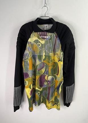 Vintage 90s uhlsport soccer football goalkeeper goalie abstract jersey top l size