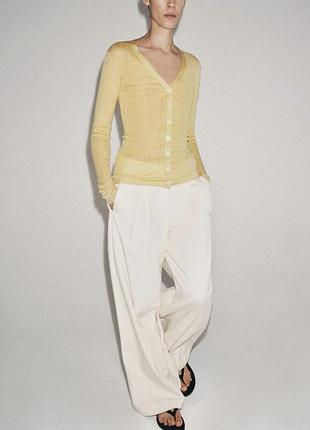 Zara молочні брюки штани зара wide leg