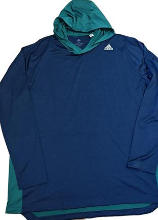 Лонгслів adidas climalite з капюшоном, розмір 2xl, синій
