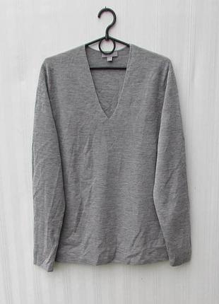 Шерстяной свитер с v -образным вырезом премиум сегмента cos