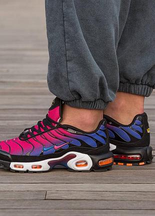 Кросівки чоловічі, кросівки жіночі, 1в1 люкс якість, шкіра, nike air max tn plus black pink purple, inter-2181