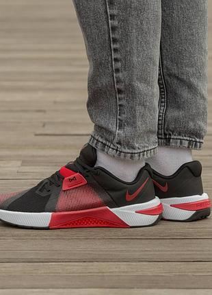 Кроссовки мужские, кроссовки женские, 1в1 люкс качество, кожа, nike metcone 10 black red, inter-2640
