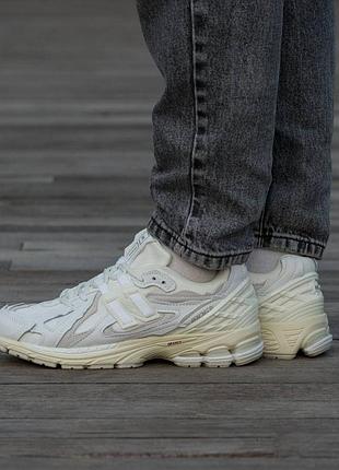 Кроссовки мужские, кроссовки женские, 1в1 люкс качество, кожа, new balance 1906d protection pack white beige, inter-2267