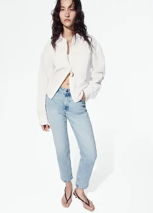 Природна еластичність 👖 джинси h&m slim straight regular waist ankle 💙 прямі джинси до щиколотки ✨ світло-блакитні жіночі штани денім